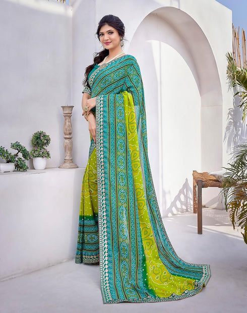 Vasthrlay Georgette Printed Jacquard Material Ethnic Wear