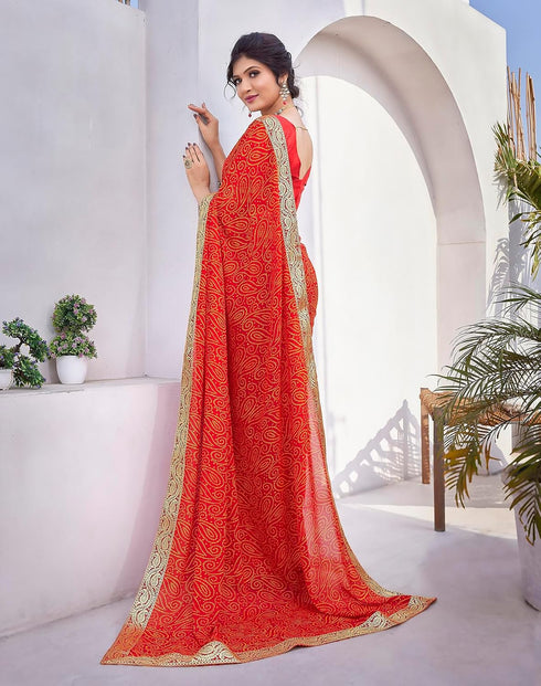 Vasthrlay Georgette Printed Jacquard Material Ethnic Wear