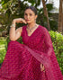 Vasthrlay Bandhani Printed Unstitched Yellow Saree