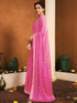 Vasthrlay Chiffon Bandhani Unstitched Dark Green Saree