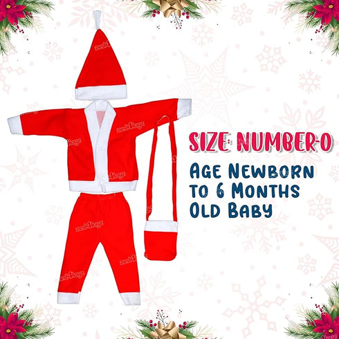 Zest 4 Toyz Santa Claus Dress for Kids Christmas Costume Dress with Jacket Pant Cap and Pouch Santa Dress for Boys and Girls