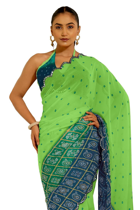 Vasthrlay Fashion Georgette Leheriya Printed Ethnic Wear