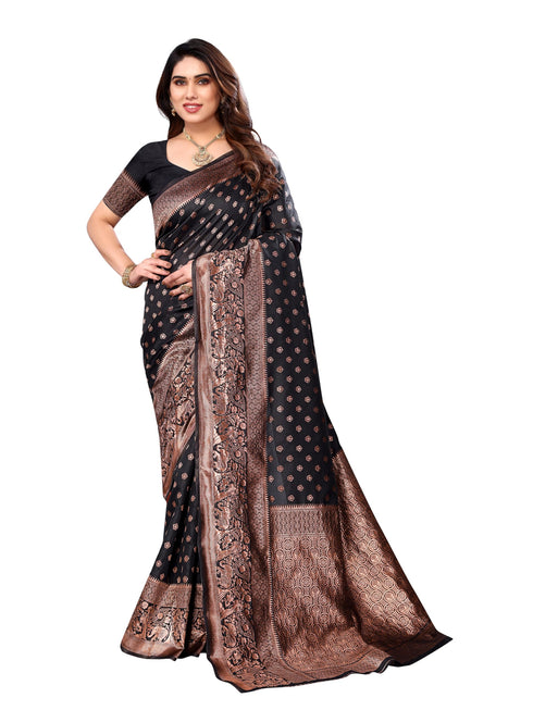 Vasthrlay Pink Kanjivaram Unstitched Saree