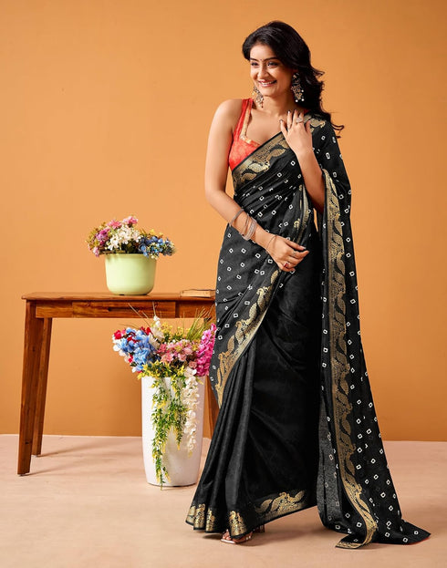 Vasthrlay Weaving Printed Unstitched Maroon Saree