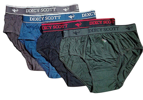 Dixcy Scott Men's Cotton Brief (Multicolour, 95 Cms) - Pack of 4