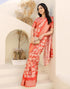 Vasthrlay Womens Printed Unstitched Beige Saree