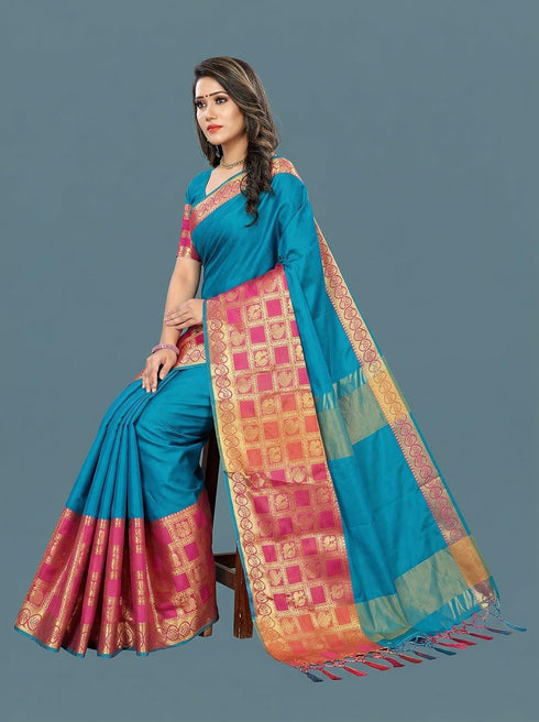 Vasthrlay Banarasi Freesize Ethnic Wear