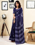 Vasthrlay Womens Printed Unstitched Dark Green Saree