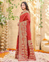 Vasthrlay Womens Weaving Unstitched Red Saree