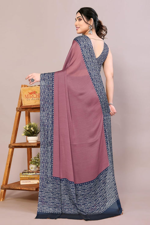 Vasthrlay Fashion Chiffon Georgette Teal Ethnic Wear