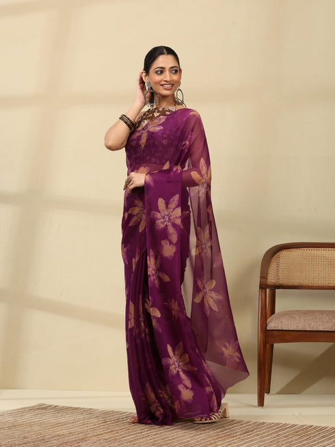 Vasthrlay Chiffon Floral Saree