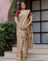 Vasthrlay Womens Printed Unstitched White Saree