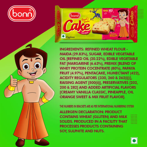 Bonn Sweet Desire Chota Bheem Eggless Mix Fruit Slice Cake
