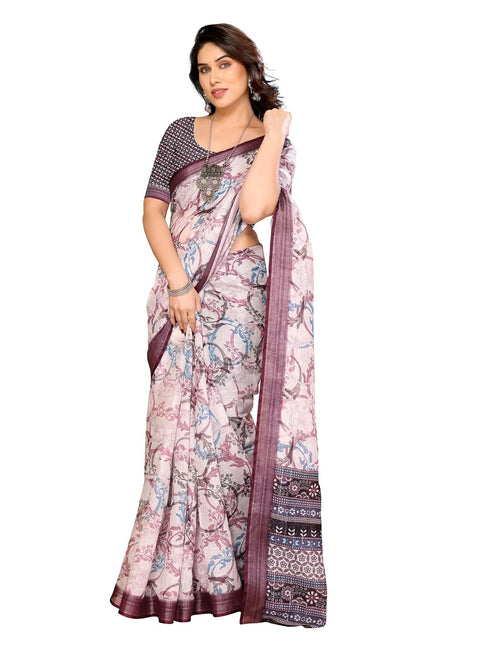 VasthrlayDigital Printed Unstitched Brown Free Ethnic Wear