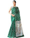 Vasthrlay Bandhani Printed Dark Green Saree With Unstitched Blouse Piece