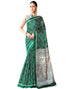Vasthrlay Bandhani Printed Dark Green Saree With Unstitched Blouse Piece