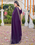 Vasthrlay Georgette Scalloped Unstitched Red Saree
