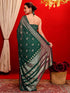 Vasthrlay Georgette Printed Navy Navy Blue Saree