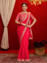 Vasthrlay Georgette Embroidery Unstitched Coral Saree