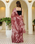 Vasthrlay Georgette Printed Unstitched Dusty Pink Saree