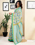 Vasthrlay Womens Printed Unstitched White Saree