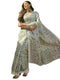 Vasthrlay Womens Printed Beige Multicolour Saree With Unstitched Blouse Piece