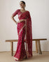 Vasthrlay Georgette Bandhani Unstitched Purple Saree