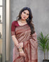 Vasthrlay Banarasi Kanjivaram Az Ys Kishori Maroon Ethnic Wear
