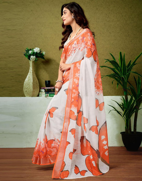 Vasthrlay Womens Cotton Printed Pink Saree