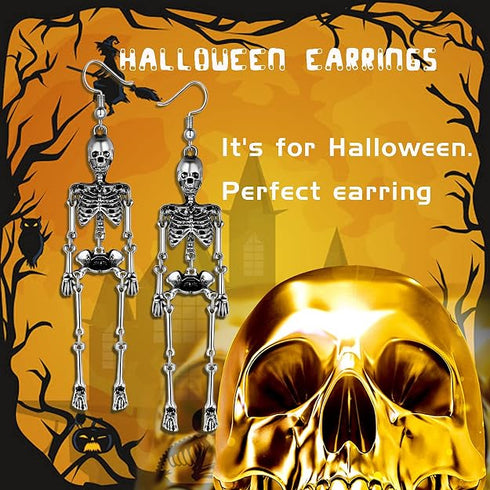 Skull Dangle Earrings Halloween