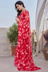 Vasthrlay Fashion Chiffon Printed Red Ethnic Wear