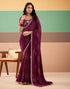 Vasthrlay Georgette Embroidery Unstitched Dark Green Saree