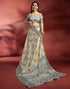 Vasthrlay Printed Jacquard Unstitched Rama Green Saree