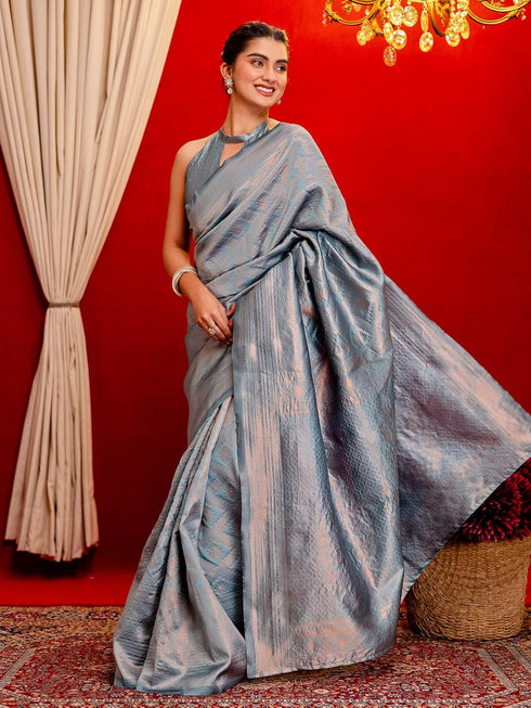 Vasthrlay Weaving Banarasi Mauve Saree