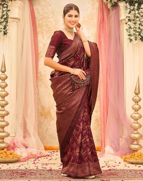 Vasthrlay Womens Weaving Unstitched Dark Green Saree