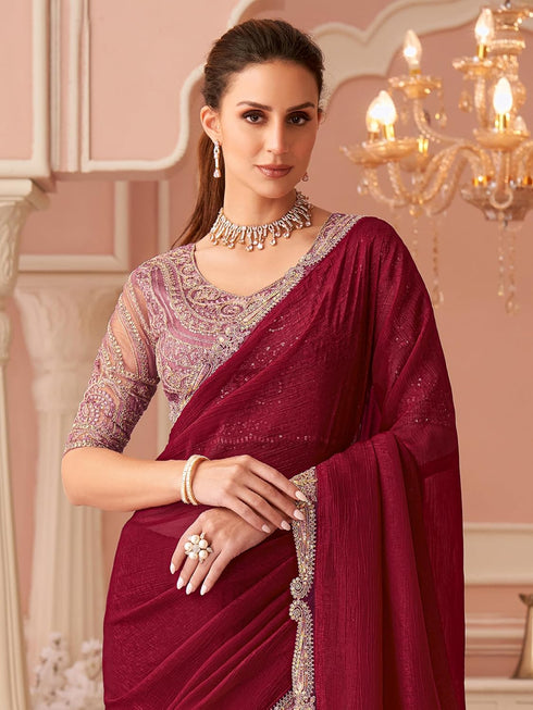 Vasthrlay Embroidery Unstitched Purple Ethnic Wear