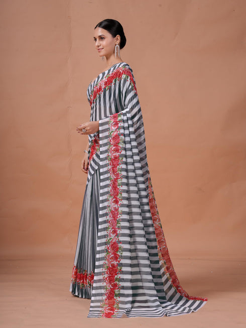 Vasthrlay Pink Unstitched Saree