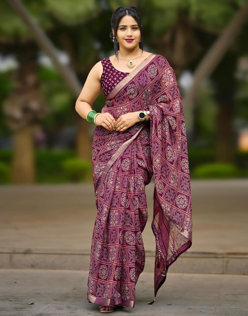 Vasthrlay Georgette Printed Unstitched Yellow Saree