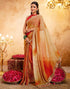 Vasthrlay Georgette Bandhani Unstitched Orange Saree
