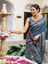 Vasthrlay Banarasi Weaving Unstitched Teal Saree