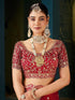 Vasthrlay Scalloped Embroidery Unstitched Rani Pink Saree