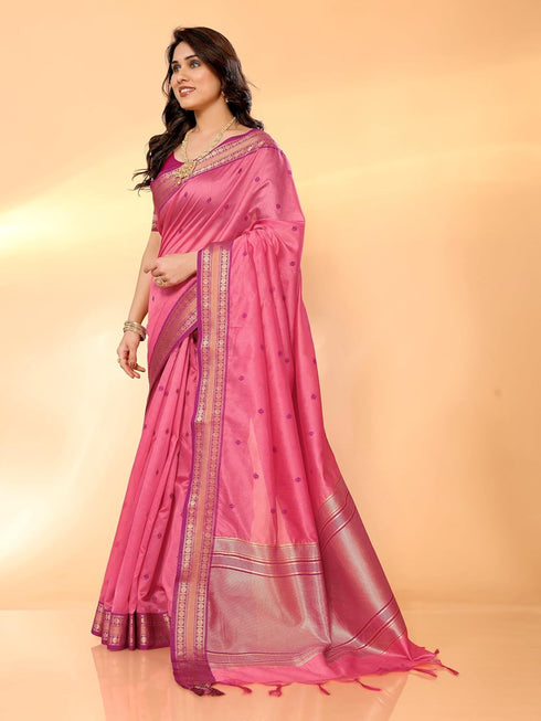 Vasthrlay Jacquard Boardered Unstitched Mustard Free Ethnic Wear
