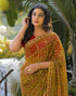 Vasthrlay Bandhani Embroidery Unstitched Dusty Pink Saree