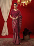 Vasthrlay Vichitra Printed Unstitched Maroon Saree