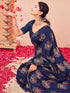 Vasthrlay Vichitra Printed Unstitched Maroon Saree