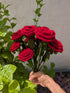 Handicrafts Handmade Crochet Red Roses Bouquet