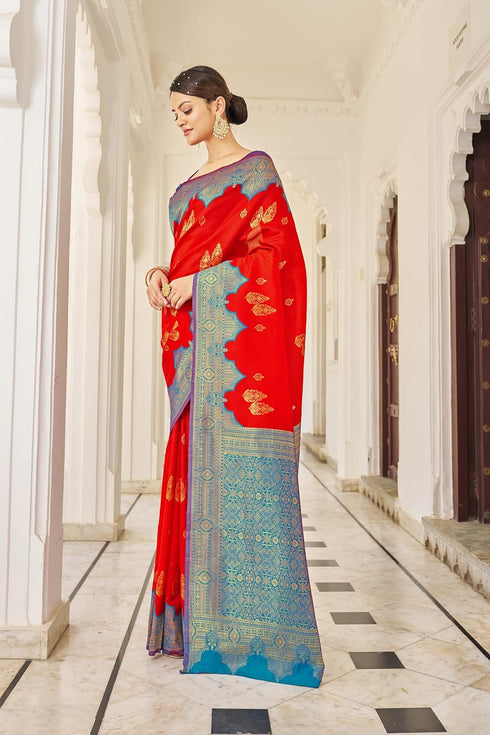 Vasthrlay Banarasi Rich Redfirozi Ethnic Wear