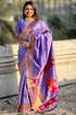 Vasthrlay Kanjivaram Paithani Unstitched Mahendi Ethnic Wear