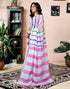 Vasthrlay Printed Chanderi Unstitched Teal Saree