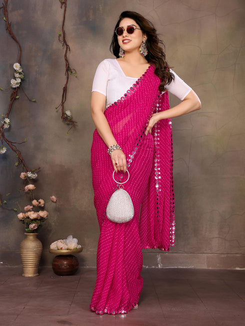Vasthrlay Wine Embroidery Unstitched Saree